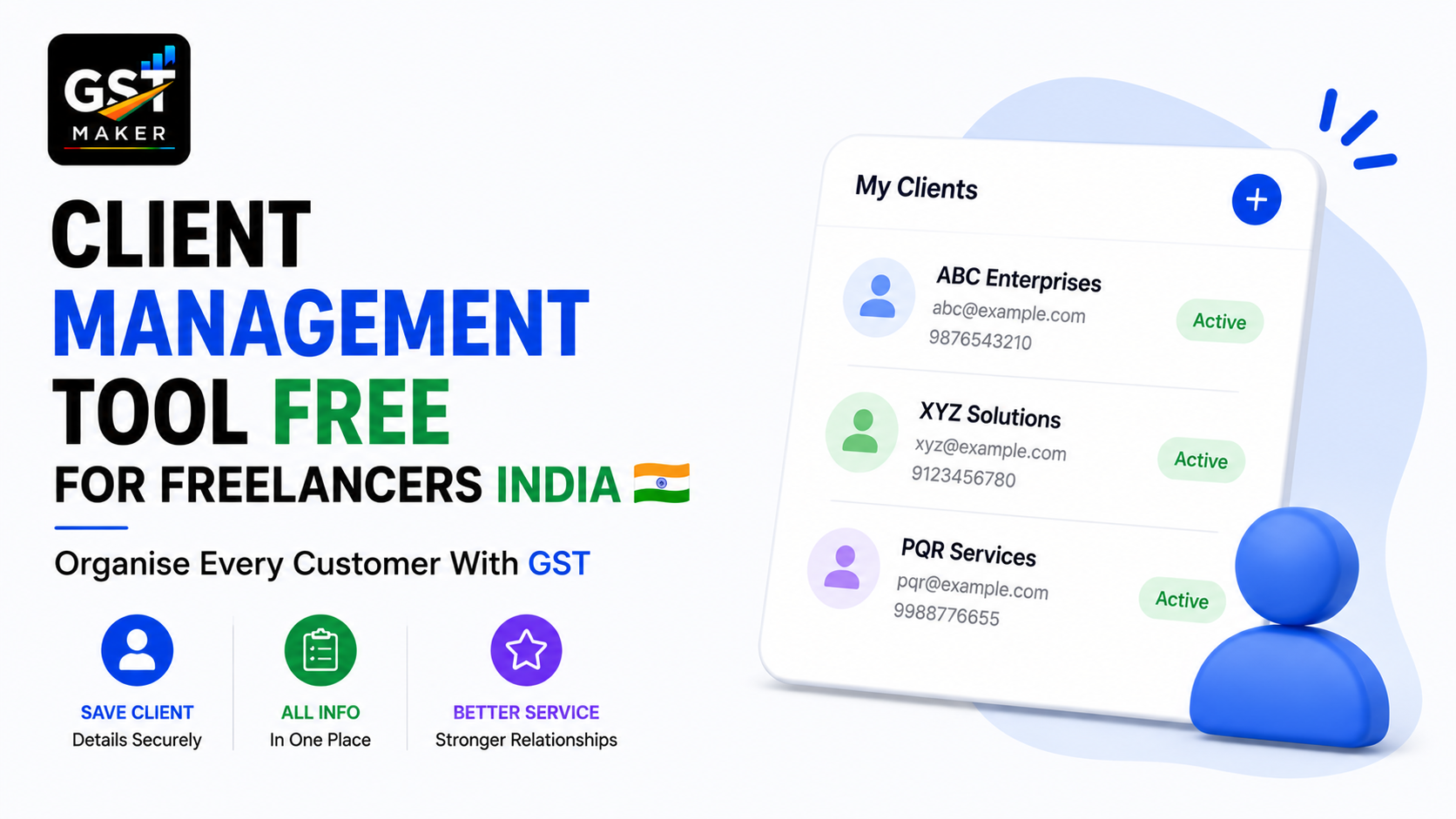Client Management Tool Free for Freelancers India — Organise Every Customer With GST