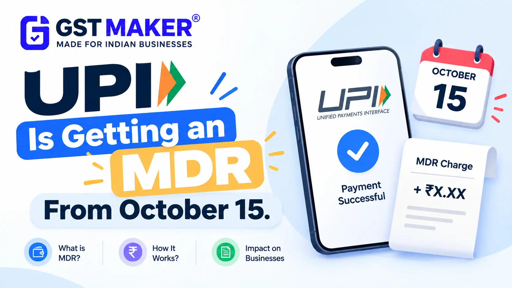 UPI Is Getting an MDR From October 15. Here Is What It Actually Means for Your Business.