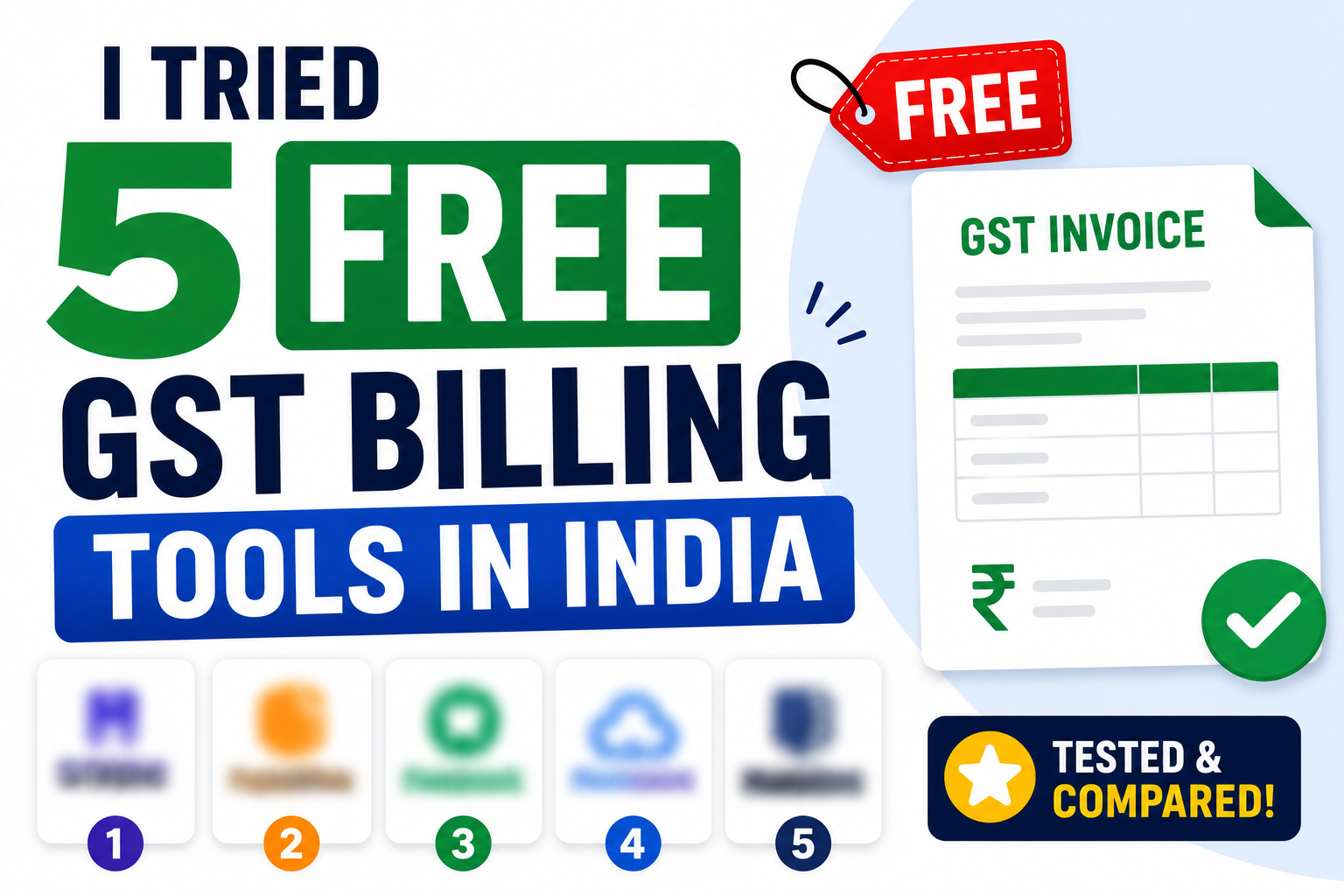 I Tried 5 Free GST Billing Tools in India — Here is What Actually Happened